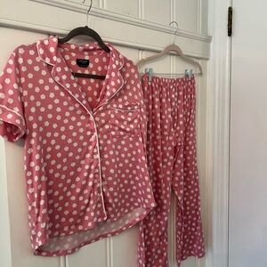 Kate Spade Pink and White Floral Pajama Set